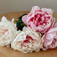 Real Touch Large Peony: Cream Pink