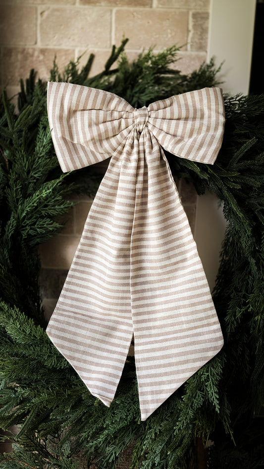 Striped Blush Bow, Large