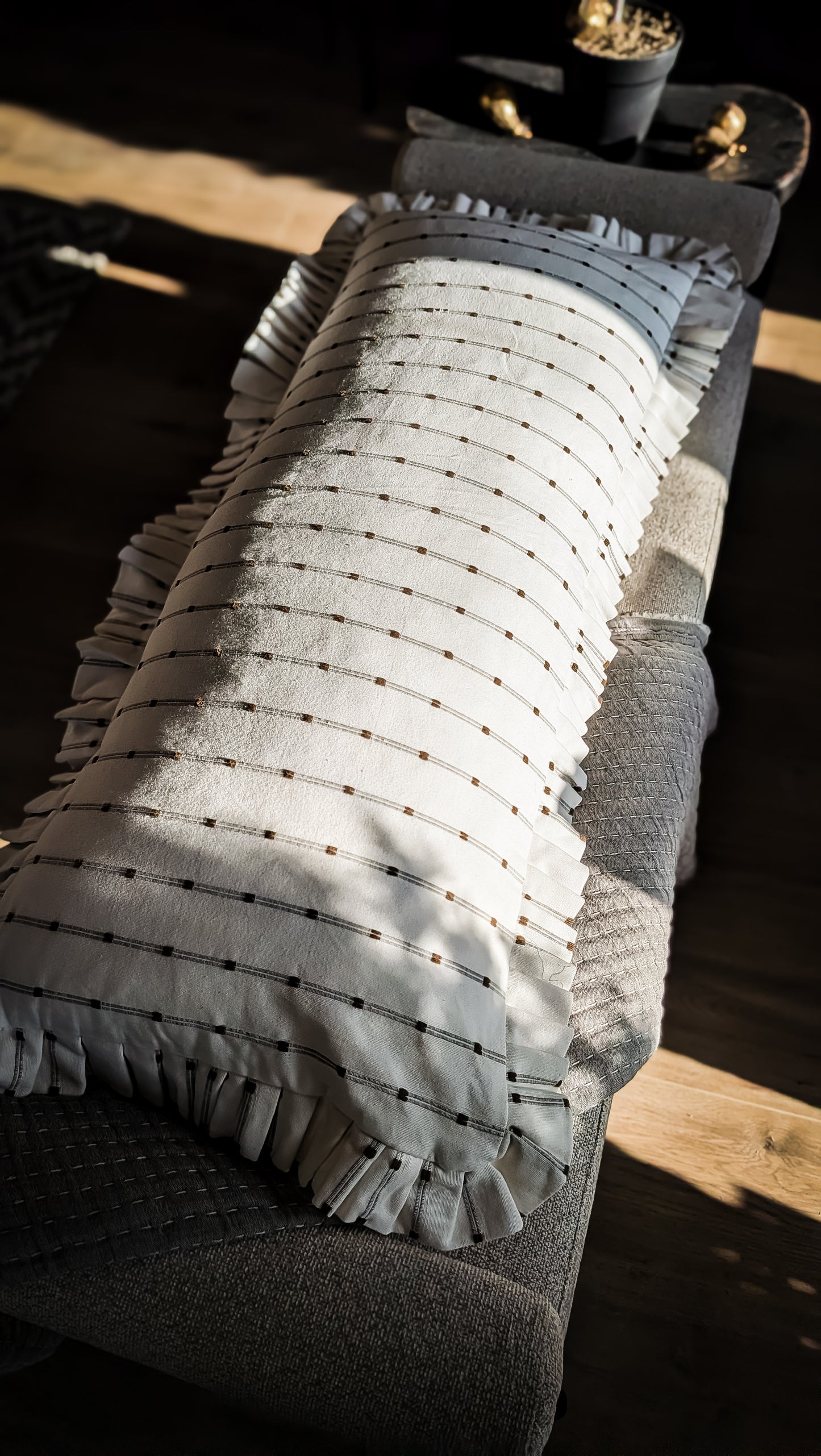 White Olive Bolster Pillow
