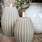 Smoke Deluxe Ribbed LED Candle