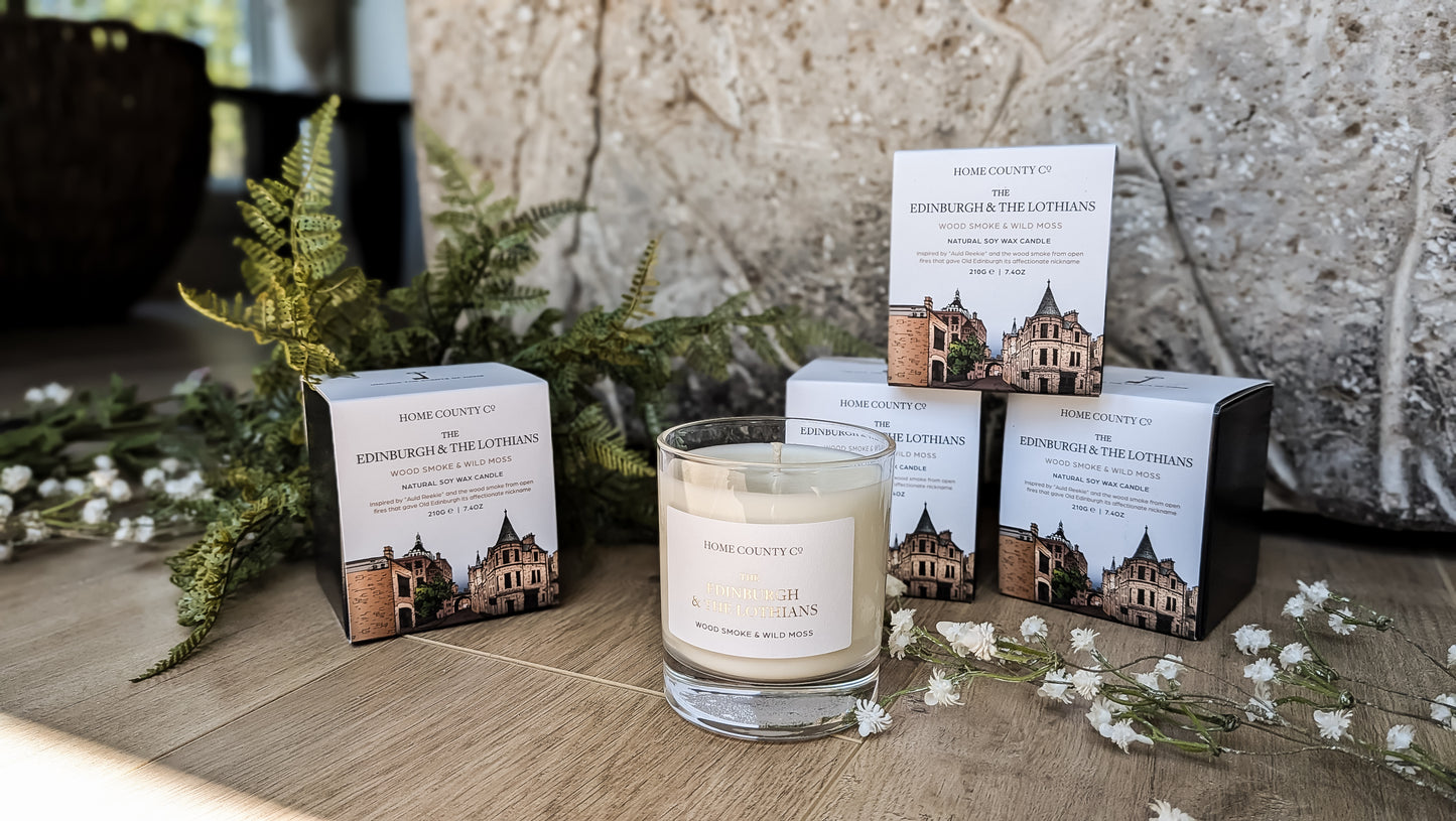 The Edinburgh & The Lothians - Wood Smoke & Wild Moss Candle