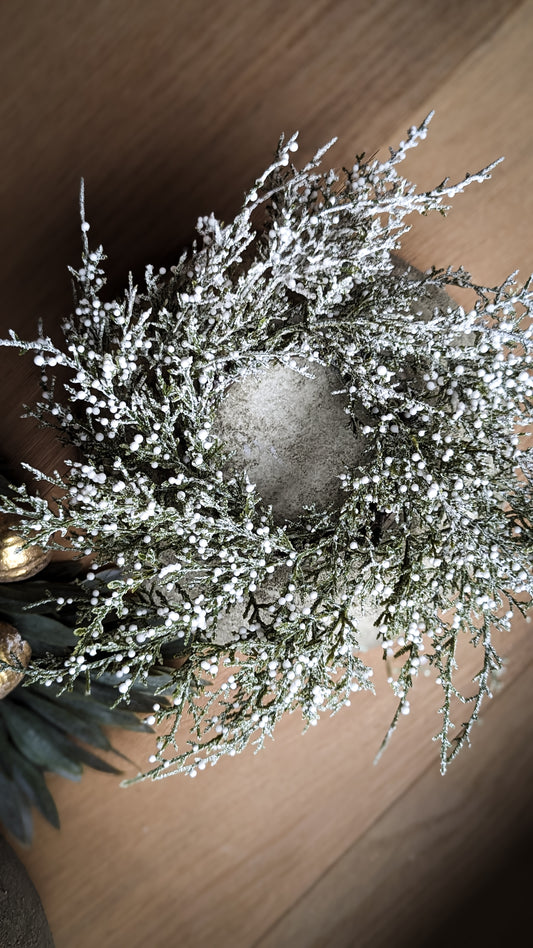 Glittered Cedar Berry Mini Wreath
