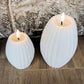 White Deluxe Ribbed LED Candle
