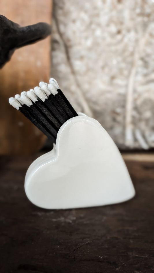 Stoneware Heart Match Striker