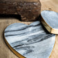 Gold Edge Marble Heart Tray