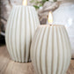 Smoke Deluxe Ribbed LED Candle