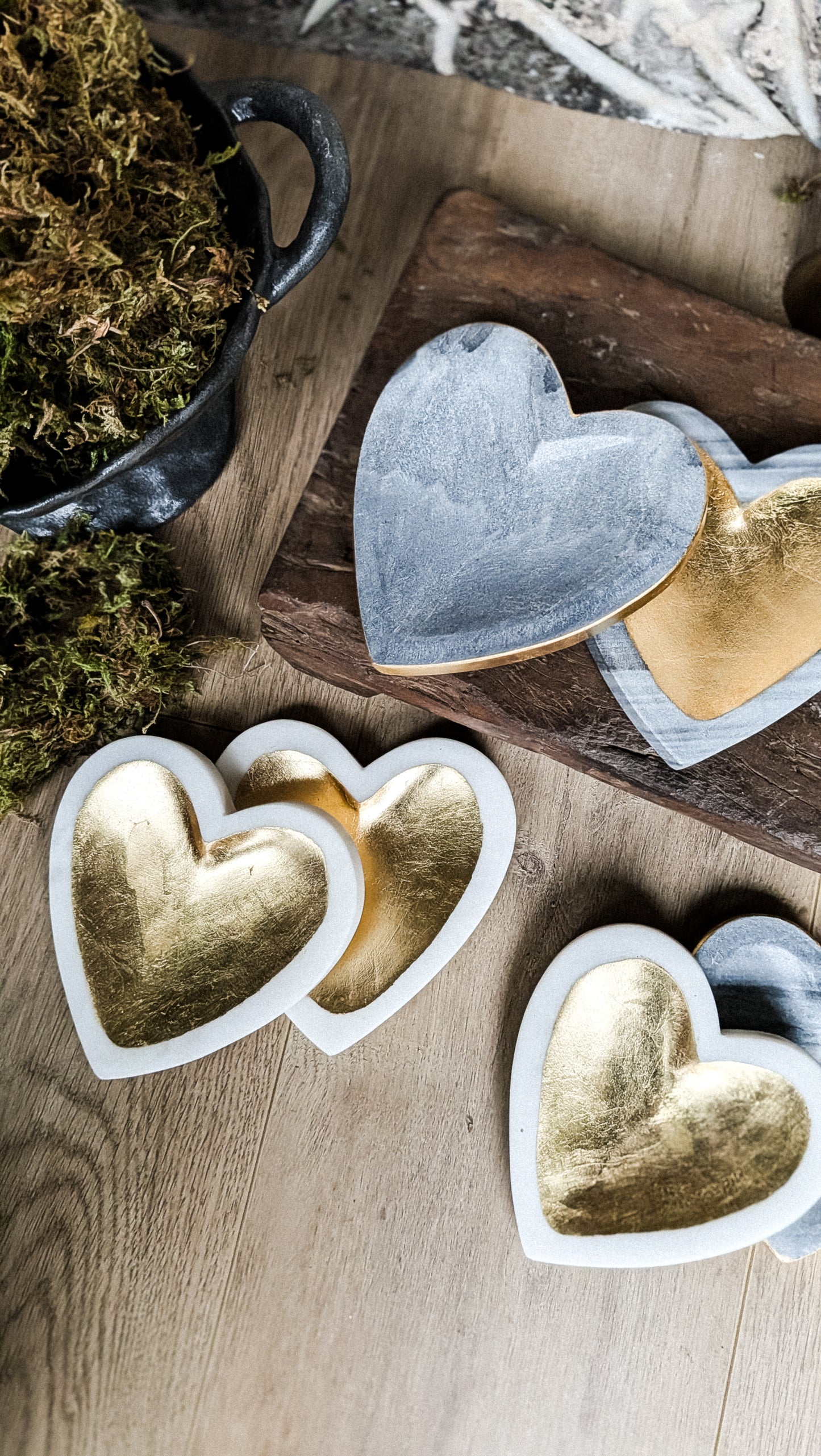 White Marble Foil Heart Tray