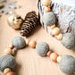 Wood + Wool Garland, Grey