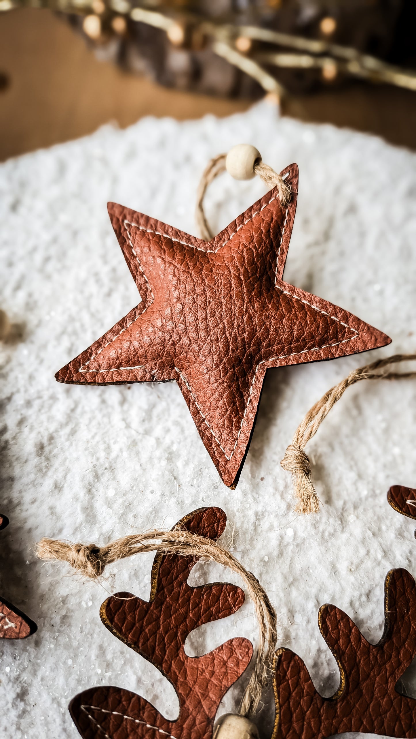 Faux Leather Christmas Ornaments