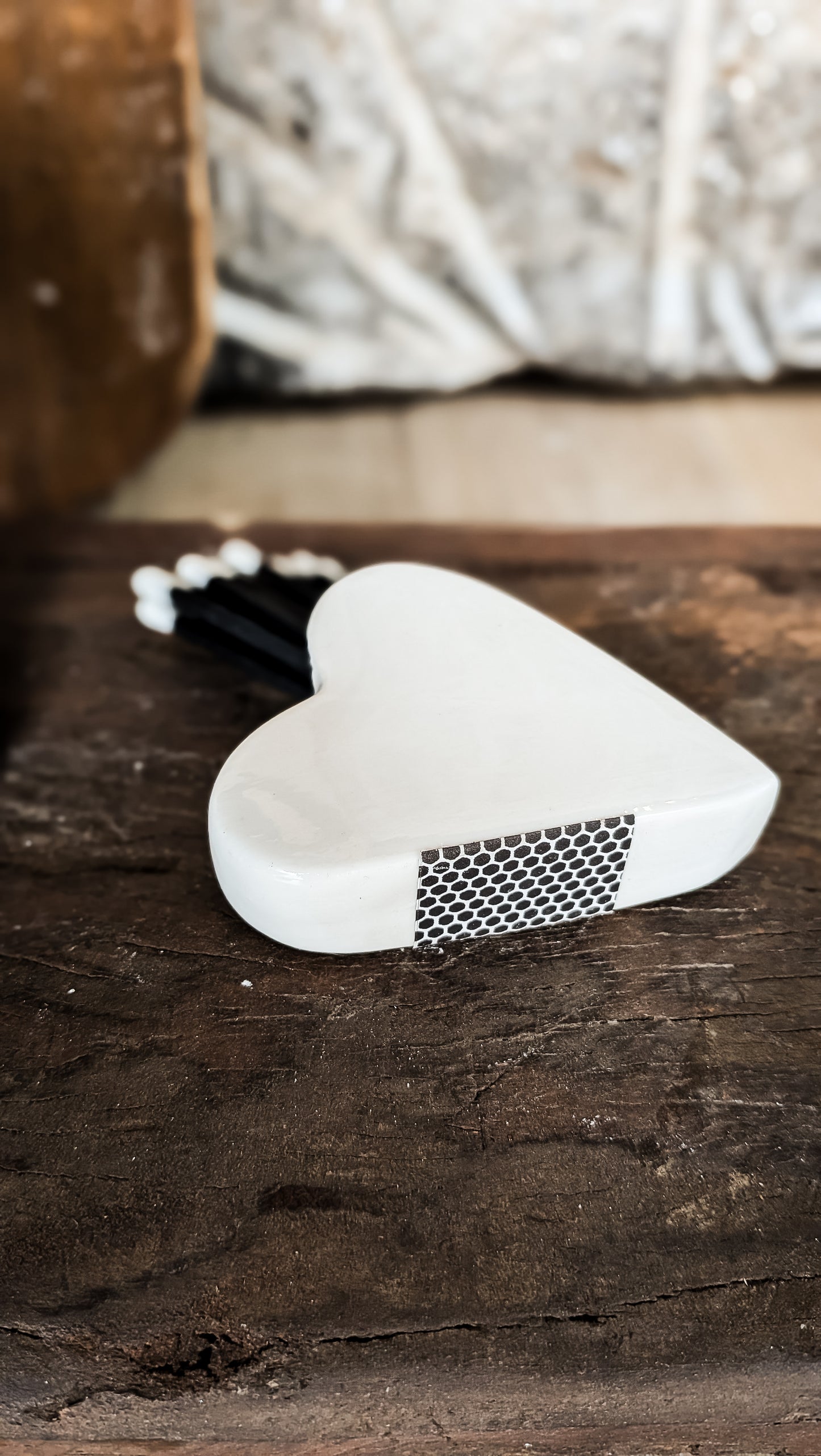 Stoneware Heart Match Striker