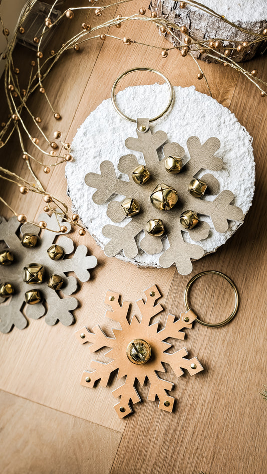 Leather Snowflake Door Hanger