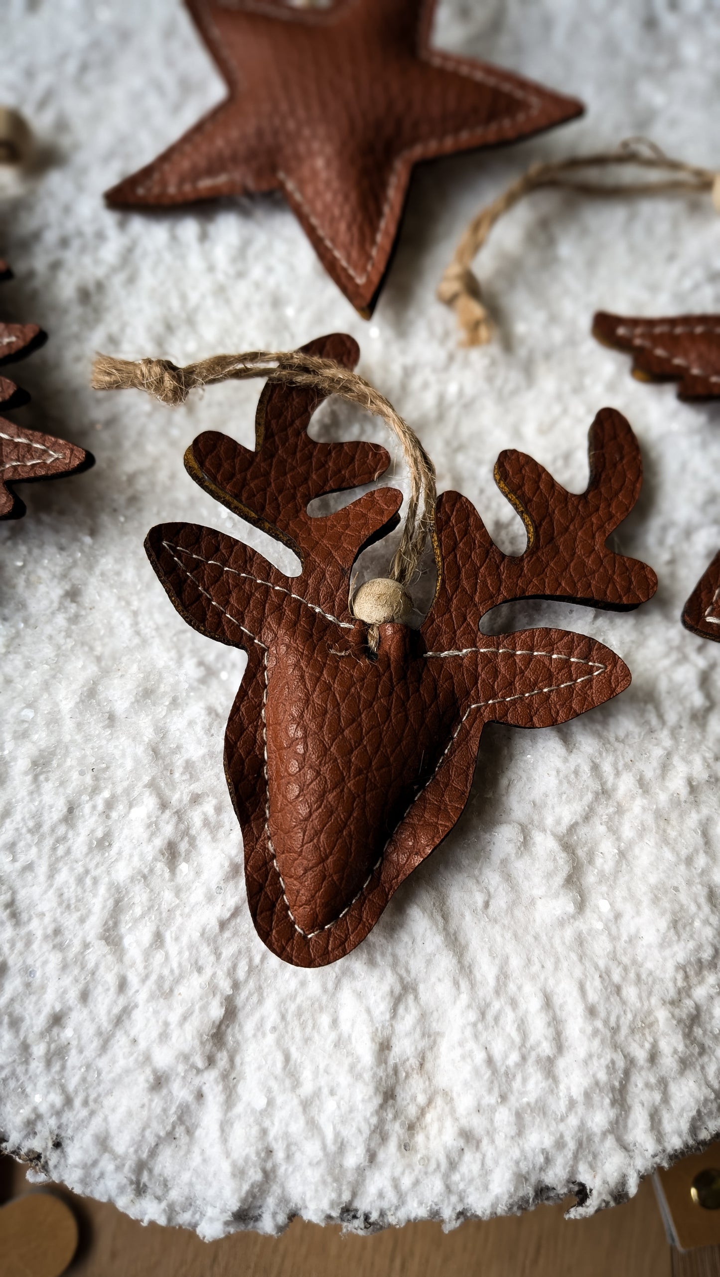 Faux Leather Christmas Ornaments