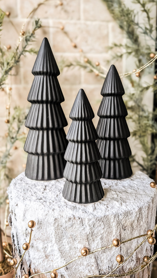 Coal Black Ceramic Trees