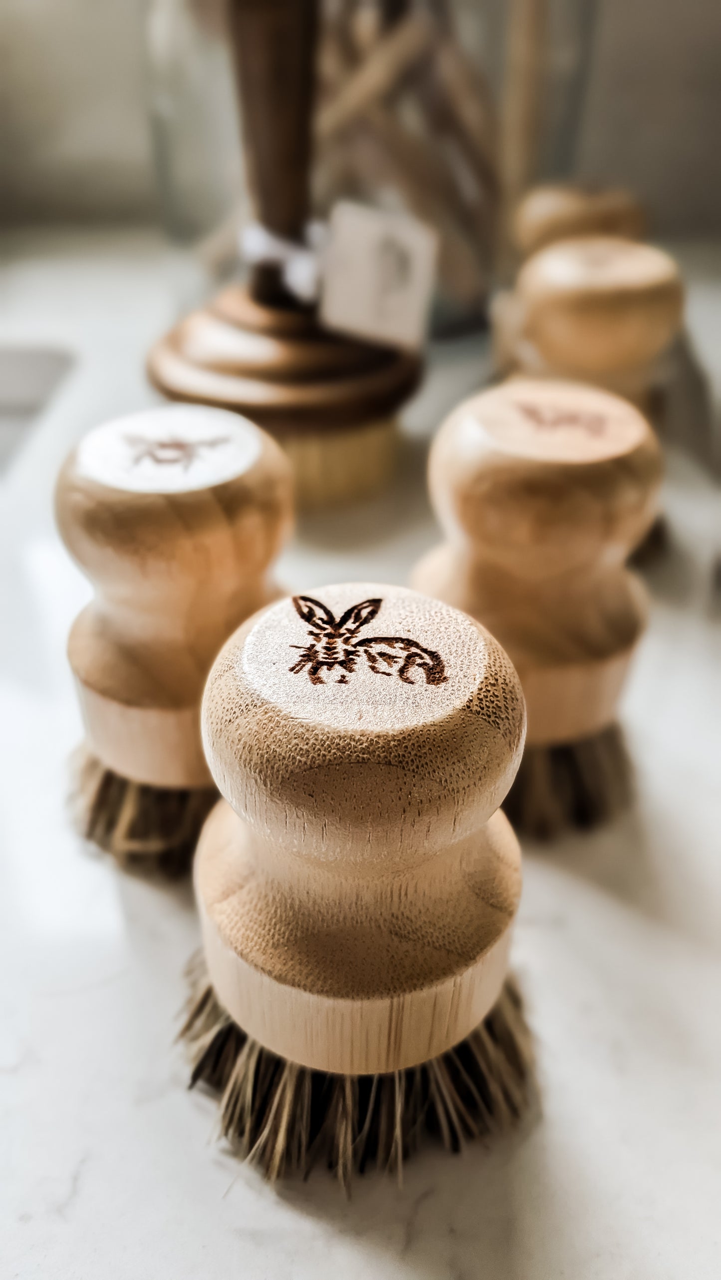 Branded Bamboo Pot Brush, Selbrae House
