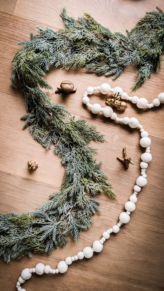Frosted Wispy Cedar Garland