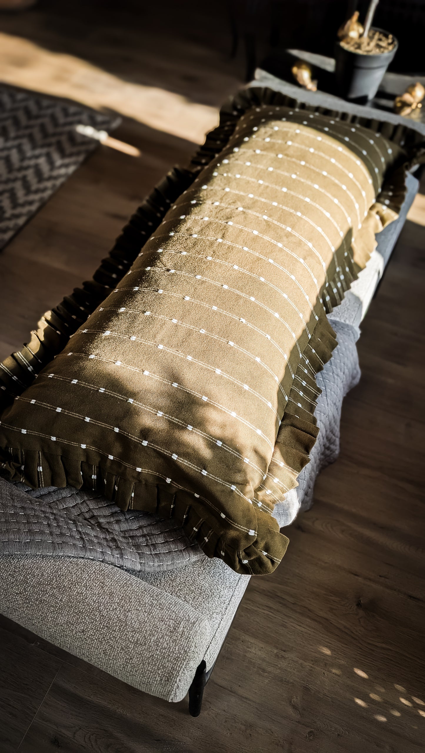 Dark Olive Bolster Pillow