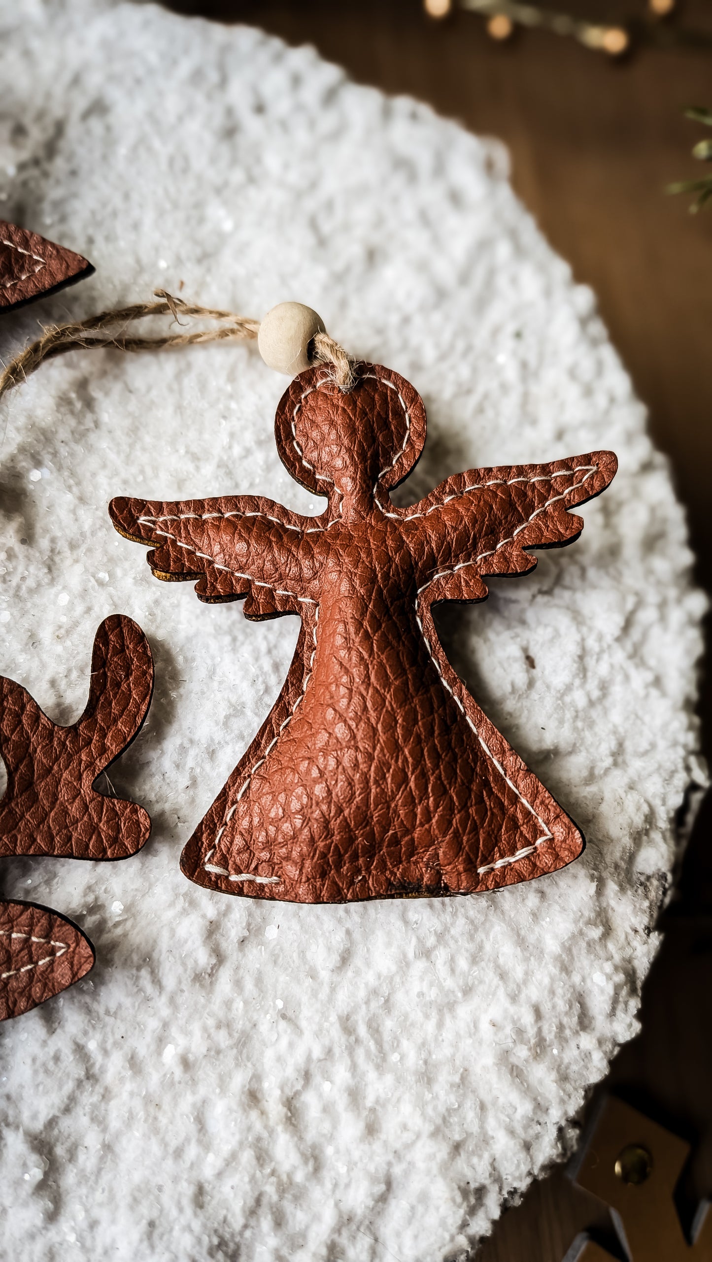 Faux Leather Christmas Ornaments