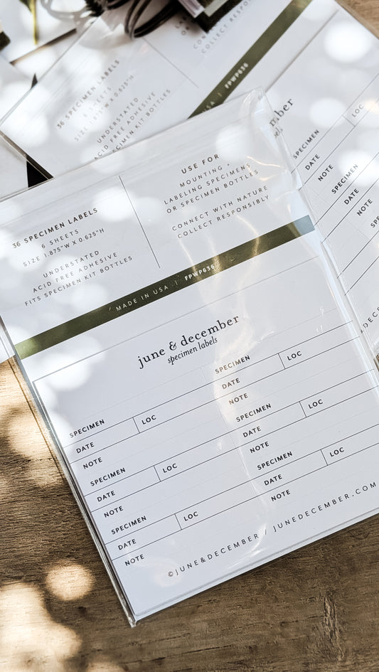 Botanical Specimen Labels