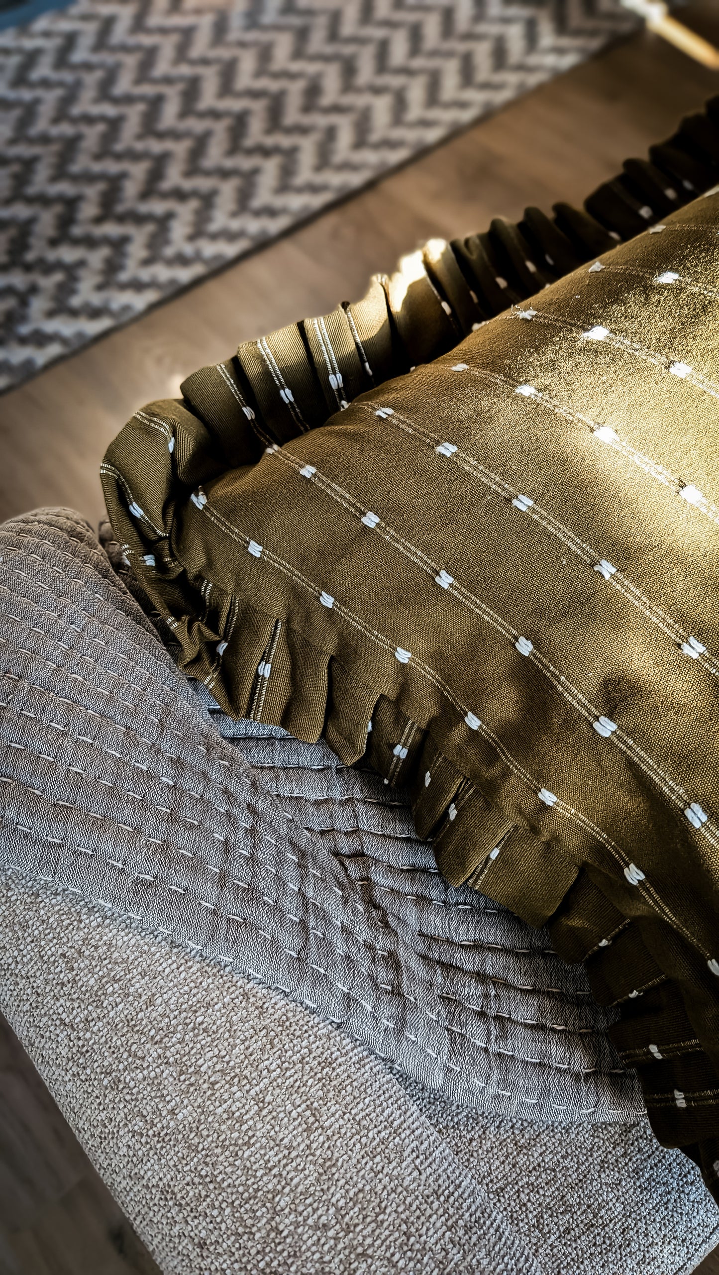 Dark Olive Bolster Pillow