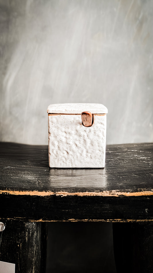 Stoneware Salt Jar w/ Spoon