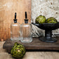 Olive Oil & Vinegar Glass Fluted Bottles