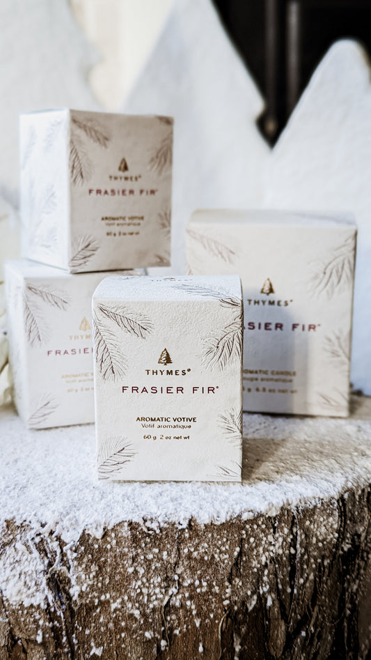 Thymes Frasier Fir Flocked Votive