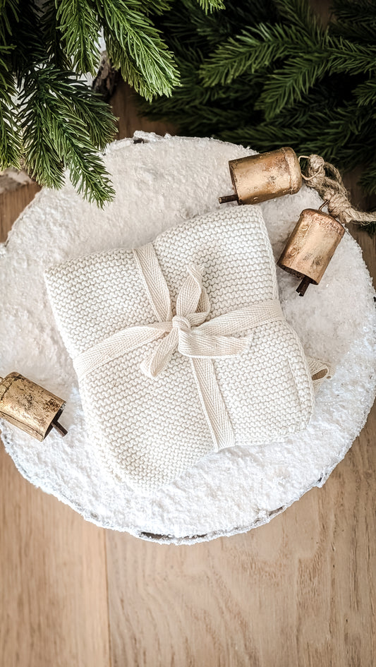 Cotton Knit Dish Cloth Set, Neutral