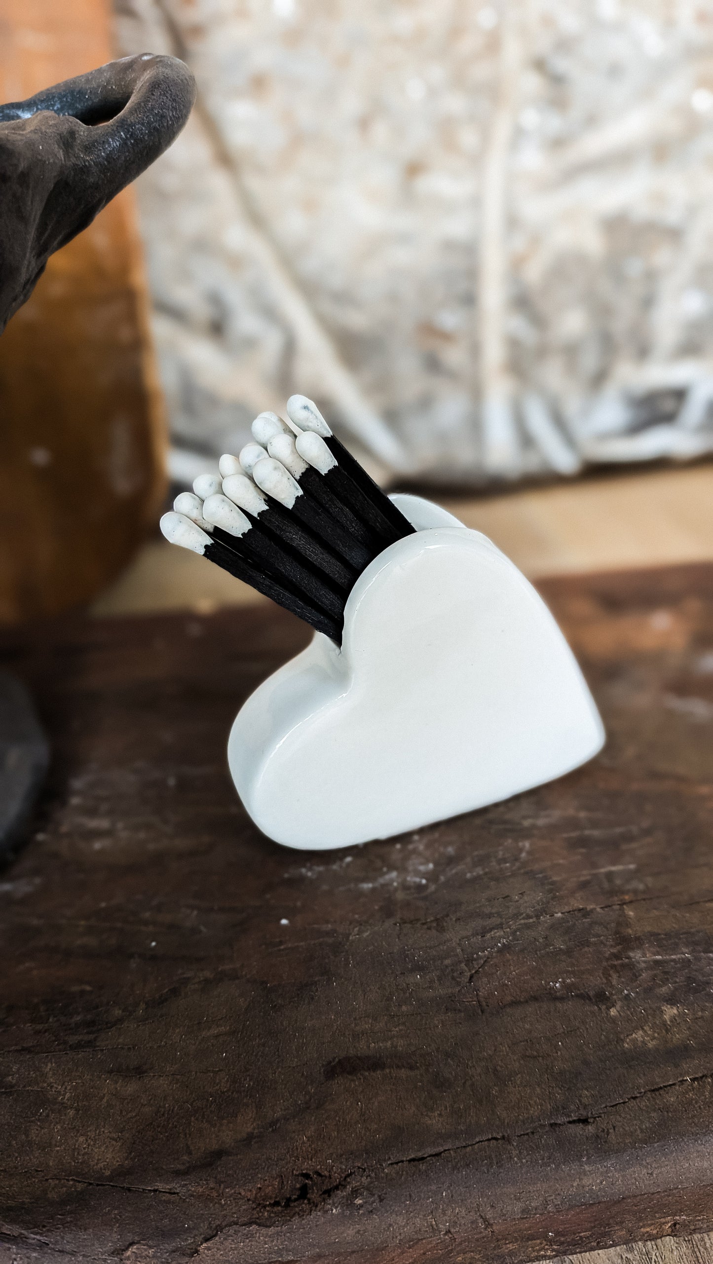 Stoneware Heart Match Striker