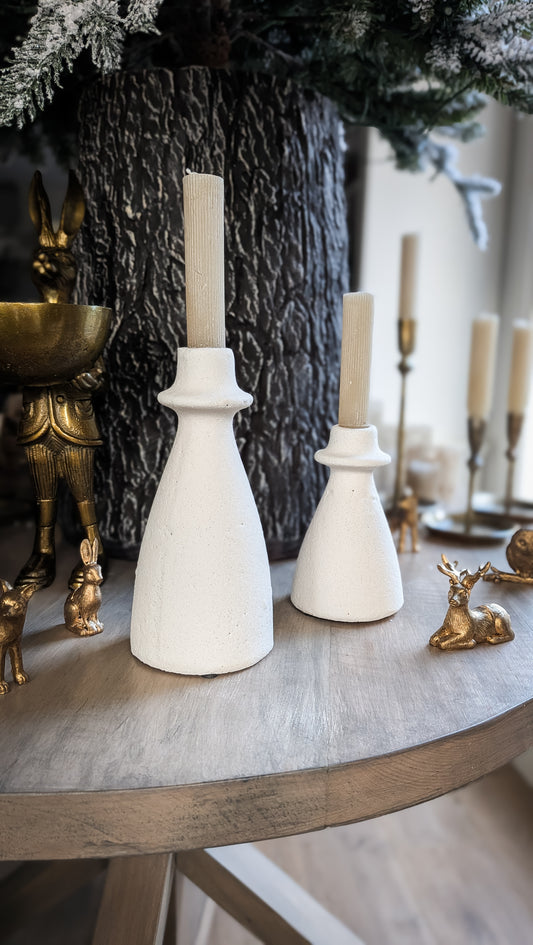 Arta Terracotta Candle Holder, Cream