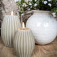Smoke Deluxe Ribbed LED Candle