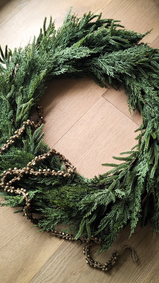 Norfolk + Cypress Mixed Wreath