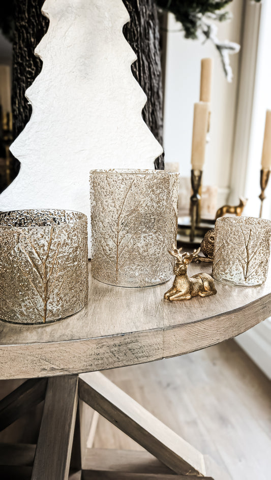 Gleaming Etched Candle Holder